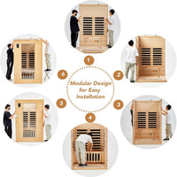 Infrared Sauna Built for Home Wellness, 6 Low EMF Heating Plates, Canadian Hemlock Wood, 2-Person Capacity
