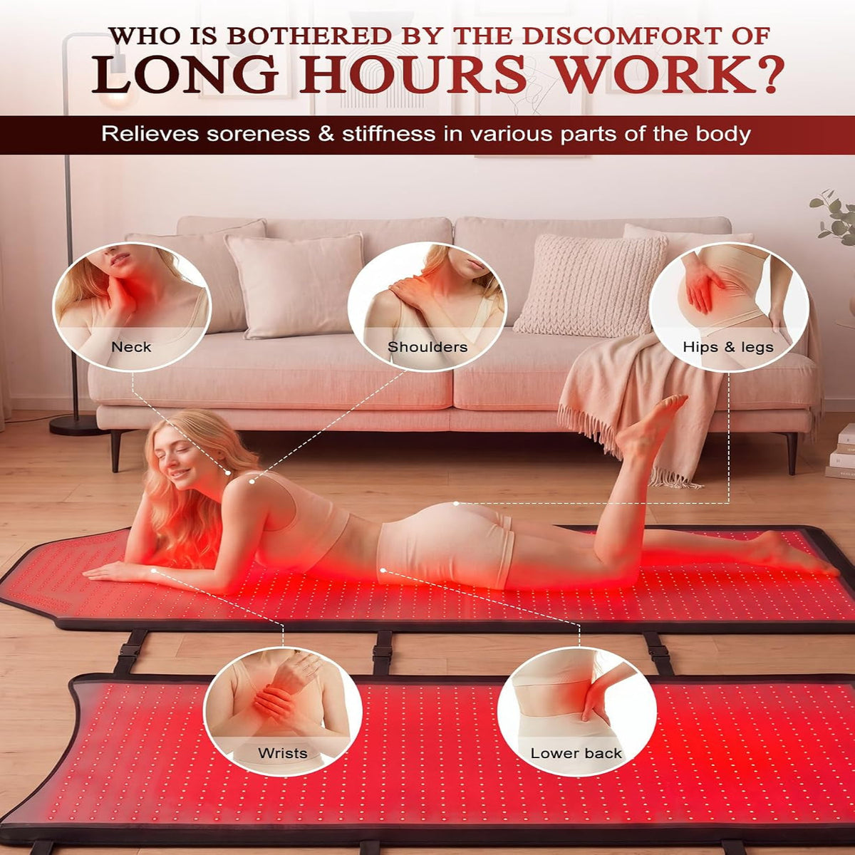Red Light Therapy Mat for Full Body, Medical-Grade TPU,FSA&HSA Eligible