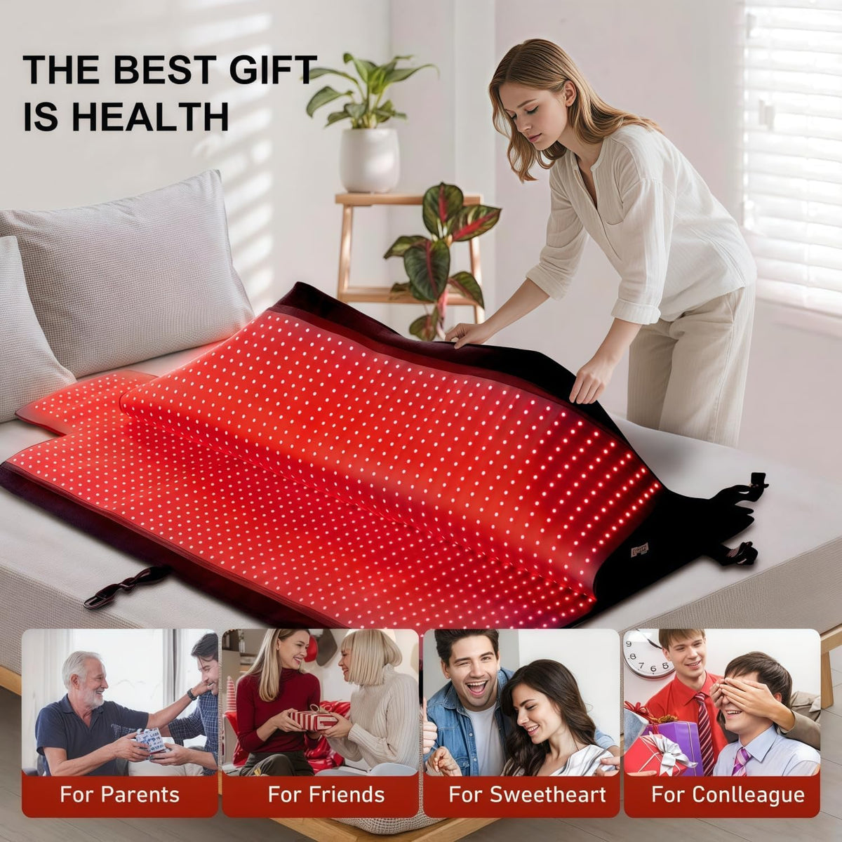 Red Light Therapy Mat for Full Body Pain Relief 75" X 35''