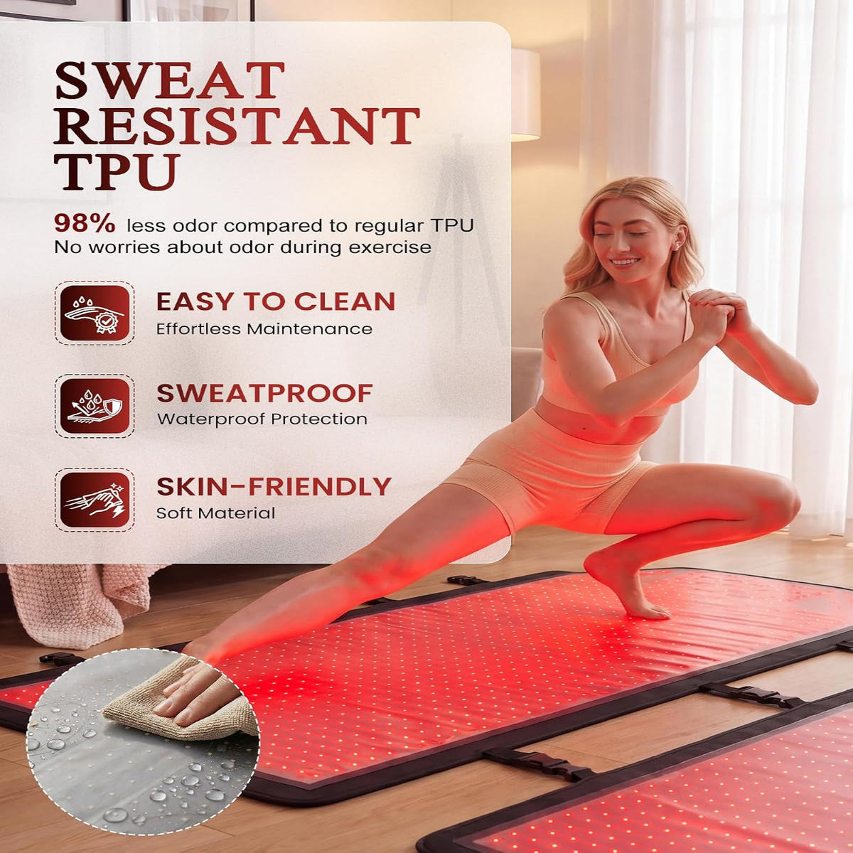 Red Light Therapy Mat for Full Body, Medical-Grade TPU,FSA&HSA Eligible