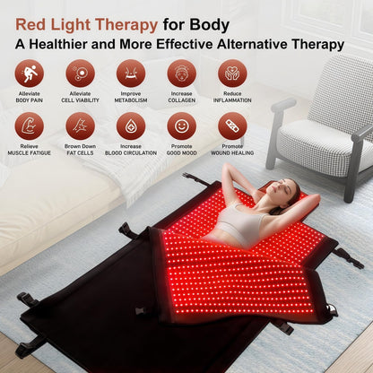 Red Light Therapy Mat for Full Body Pain Relief 75" X 35''
