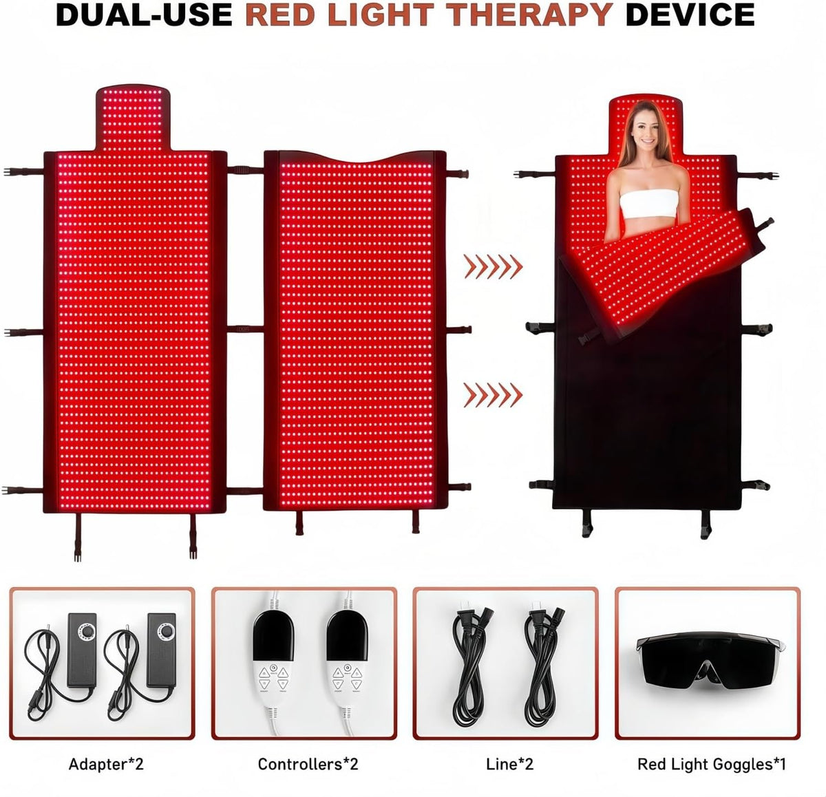 Red Light Therapy Mat for Full Body Pain Relief 75" X 35''